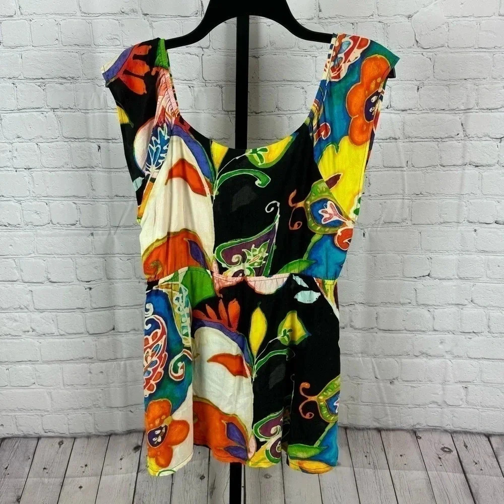 Jams World Multicolor Floral Button Front Tank Size Small - Picture 5 of 6